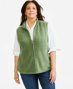 �X�^�C���A���h�R�[ ���f�B�[�X �A�E�^�[ �W���P�b�g�E�u���]�� �x�X�g �t���[�X Style & Co Women's Zip-Front Polar Fleece Vest Created for Macy's Leafy Clover
