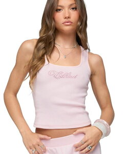 �A�f�B�N�e�b�h ���f�B�[�X �g�b�v�X �^���N�g�b�v ���u Edikted Women'studio Rhinestone Ribbed Tank Top Light-pink �s���N