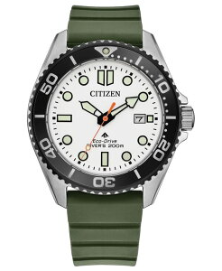 �V�`�Y�� �����Y �A�N�Z�T���[ �r���v Citizen Men's Promaster Sea Dive Green Strap Watch 40.6mm Green �O���[��