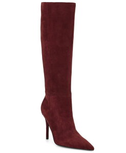 �i�C���E�F�X�g ���f�B�[�X �V���[�Y �u�[�c�E���C���u�[�c �g�[�� Nine West Women's Cherri Tall Pointed Toe Stiletto Dress Boots Wine Suede ���C��