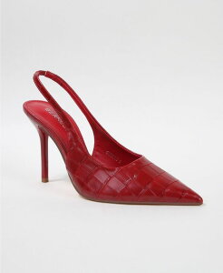 �o�[�l�X ���f�B�[�X �V���[�Y �p���v�X BERNESS Carmine Croco-Embossed Slingback Stiletto Pumps Red ���b�h