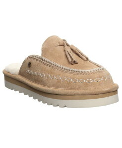 �x�A�p�E ���f�B�[�X �V���[�Y �X���b�|���E���[�t�@�[ �v���b�g�t�H�[�� BEARPAWomen's Leona Platform Scuff Slip-On Slippers Toffee