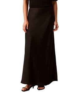 �J���o���N���C�� ���f�B�[�X �{�g���X�J�[�g �T�e�� �}�L�V Calvin Klein Women's Double Faced Satin Bias-Cut Maxi Skirt Black �u���b�N