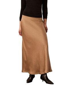 �J���o���N���C�� ���f�B�[�X �{�g���X�J�[�g �T�e�� �}�L�V Calvin Klein Women's Double Faced Satin Bias-Cut Maxi Skirt Cafe Mist