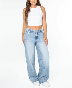 �Z���u���e�B�s���N ���f�B�[�X �{�g���X �f�j���p���c �W�[���Y Celebrity Pink Juniors' Mid-Rise V-Waist Wide-Leg Baggy Jeans Ordesa