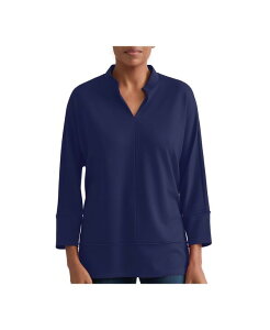 �W���[���Y�j���[���[�N ���f�B�[�X �g�b�v�X �V���c Jones New York Women's Johnny Collar Topacific Navy �l�C�r�[