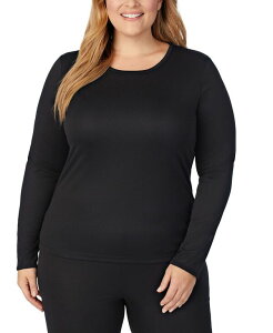 �N�h���h�b�Y ���f�B�[�X �g�b�v�X �V���c �N���[�l�b�N �v���X�T�C�Y ���� Cuddl Duds Plusize Climatesmart Long-Sleeve Crewneck Top Black �u���b�N