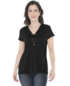 �z���C�g�}�[�N ���f�B�[�X �A�E�^�[ �p�[�J�[�E�X�E�F�b�g V�l�b�N White Mark Women's V-Neck Frontie Pullover Top Black �u���b�N