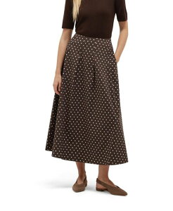 �z�b�u�X�����h�� ���f�B�[�X �{�g���X�J�[�g A ���C�� �h�b�g �~�f�B Hobbs London Women's Antonella Polka-Dot A-Line Midi Skirt Brown ivory