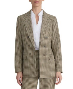 �W���[���Y�j���[���[�N ���f�B�[�X �A�E�^�[ �W���P�b�g�E�u���]�� �~�j Jones New York Women's Mini-Houndstooth Faux Double-Breasted Jacket Natural Camel Multi �L������