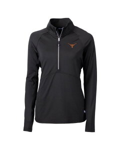 �J�b�^�[�A���h�o�b�N ���f�B�[�X �A�E�^�[ �W���P�b�g�E�u���]�� �j�b�g Cutter & Buck Women's Black Texas Longhorns Adapt Eco Knit Half-Zipullover Jacket Black �u���b�N