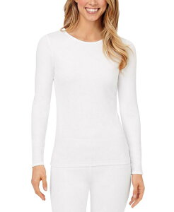 �N�h���h�b�Y ���f�B�[�X �A�E�^�[ �p�[�J�[�E�X�E�F�b�g �N���[�l�b�N ���� Cuddl Duds Women's Climatesmart Pullover Long-Sleeve Crewneck Top White �z���C�g