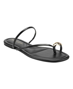 �}�[�N�t�B�b�V���[ ���f�B�[�X �V���[�Y �X���b�|���E���[�t�@�[ �T���_�� Marc Fisher Women's Bedy Ornamented Toe Loop Slip-On Flat Sandals Black Patent �u���b�N