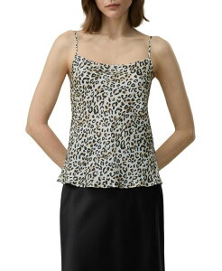 �����[�V���N ���f�B�[�X �g�b�v�X �V���c V�l�b�N �v�����g �m�[�X���[�u LILYSILK Women's Leopard Print V-Neck Sleevelessilk Camisole Dawn leopard �A�j�}��