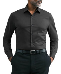 �P�l�X�R�[�� �����Y �g�b�v�X �V���c Kenneth Cole Reaction Men's Technicole Slim-Fit Spread-Collar Dresshirt Black �u���b�N