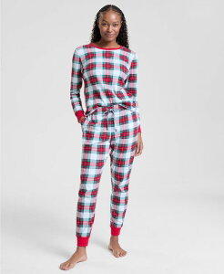 �z���f�[���[�� ���f�B�[�X �A���_�[�E�F�A �i�C�g�E�F�A �N���[�l�b�N Holiday Lane Women's Merry Plaid Crew Neck Matching Family Pajamaset Created for Macy's Merry Plaid �`�F�b�N