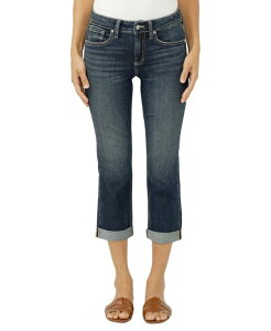 �V���o�[ �W�[���Y ���f�B�[�X �{�g���X �f�j���p���c �L���b�v Silver Jeans Co. Women'suki Mid-Rise Americana Luxe Stretch Capri Jeans Dreamscape