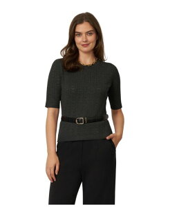 �P�[�u���A���h�Q�[�W ���f�B�[�X �A�E�^�[ �j�b�g�E�Z�[�^�[ Cable & Gauge Women's Pointelle Crew-Neck Sweater Heather charcoal �`���R�[��