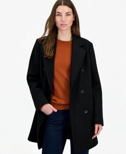 �J���o���N���C�� ���f�B�[�X �A�E�^�[ �R�[�g Calvin Klein Women's Double-Breasted Pea Coat Created for Macy's BLACK �u���b�N