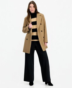 �J���o���N���C�� ���f�B�[�X �A�E�^�[ �R�[�g Calvin Klein Women's Double-Breasted Pea Coat Created for Macy's CAMEL �L������