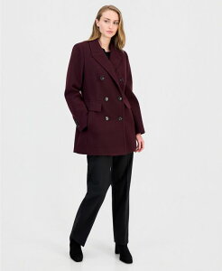 �A���N���C�� ���f�B�[�X �A�E�^�[ �W���P�b�g�E�u���]�� �R�[�g Anne Klein Women's Double-Breasted Peacoat Created for Macy's MERLOT