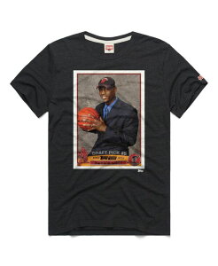 �I�}�[�W�� �����Y �g�b�v�X T�V���c Homage Men's and Women's Dwyane Wade Charcoal Miami Heatopps Trading Card Player Tri-Blend T-Shirt Charcoal �`���R�[��