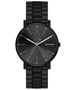 �X�J�[�Q�� �����Y �A�N�Z�T���[ �r���v T�V���c Skagen Men'signatur Quartz Three-Hand Black Stainlessteel Watch 40mm Black �u���b�N