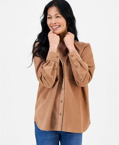 �X�^�C���A���h�R�[ ���f�B�[�X �g�b�v�X �V���c �R�[�f�����C �R�b�g�� Style & Co Women's Cotton Corduroy Overshirt Created for Macy's Beechwood