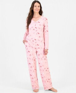 �`���[�^�[�N���u ���f�B�[�X �A���_�[�E�F�A �i�C�g�E�F�A �v�����g ���� Charter Club Women's 2-Piece Printed Long-Sleeve Packaged Pajama set Created for Macy's Lovely Bow
