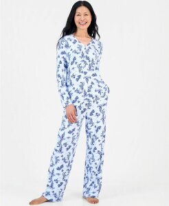 �`���[�^�[�N���u ���f�B�[�X �A���_�[�E�F�A �i�C�g�E�F�A �v�����g ���� Charter Club Women's 2-Piece Printed Long-Sleeve Packaged Pajama set Created for Macy's Winter Toi