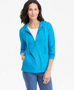 �X�^�C���A���h�R�[ ���f�B�[�X �A�E�^�[ �p�[�J�[�E�X�E�F�b�g �V���c Style & Co Women's Zip-Front Hooded Sweatshirt Created for Macy's Turkish Tile
