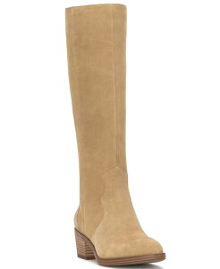 ���b�L�[�u�����h ���f�B�[�X �V���[�Y �u�[�c�E���C���u�[�c �q�[�� Lucky Brand Women's Frahnalmond Toe Stacked Heel Knee Boots Distressed Natural