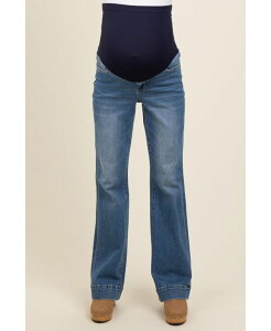 �s���N�u���b�V�� ���f�B�[�X �{�g���X �f�j���p���c �W�[���Y Pinkblush Women's Blue Wide Hem Flare Jeans Blue �u���[