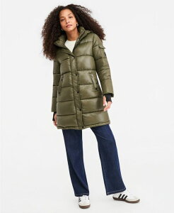 �X�e�B�[�u �}�f�� ���f�B�[�X �A�E�^�[ �W���P�b�g�E�u���]�� �R�[�g Steve Madden Women's Hooded Puffer Coat Created for Macy's Olive �I���[�u