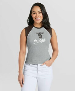 �E�F�A �o�C �G���� �A���h���[�Y ���f�B�[�X �g�b�v�X �^���N�g�b�v �N���b�v�h WEAR by Erin Andrews Women's Heather Gray San Diego Padres Cropped Raglan Tank Top Heather Gray �O���[