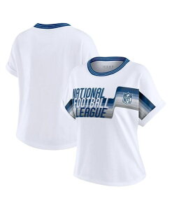 �E�F�A �o�C �G���� �A���h���[�Y ���f�B�[�X �g�b�v�X T�V���c �N���b�v�h WEAR by Erin Andrews Women's White NFL Cropped Center Stripe Dolman T-Shirt White �z���C�g
