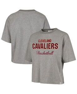 47 �u�����h ���f�B�[�X �g�b�v�X T�V���c �N���b�v�h '47 Brand Women's Gray Cleveland Cavaliers Pivot Drop Needle Cropped T-Shirt Gray �O���[