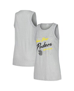 �\�t�g �A�Y �A �O���[�v ���f�B�[�X �g�b�v�X �^���N�g�b�v �n�C�l�b�N Soft As A Grape Women's Gray San Diego Padres Gauze High Neck Tank Top Gray �O���[