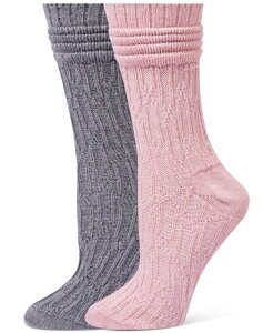 �q���[ ���f�B�[�X �A���_�[�E�F�A �C�� �u�[�c Hue Women's Bubble Cable Boot Sock 2 Socks 2-Pack Pink Pack �s���N