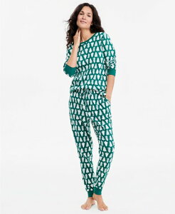 �z���f�[���[�� ���f�B�[�X �A���_�[�E�F�A �i�C�g�E�F�A Holiday Lane Women's Tree Geo Pajama Set Created for Macy's Tree
