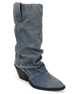 ���C���h �y�A�[ ���f�B�[�X �V���[�Y �u�[�c�E���C���u�[�c �f�j�� �q�[�� Wild Pair Women's Piippa Slouch Western Block Heel Denim Boots Macy's Exclusive Studio Denim �f�j��