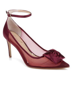 �W���E�F���_�O���C�~�V���J ���f�B�[�X �V���[�Y �p���v�X �T�e�� Jewel Badgley Mischka Women's Beckett Satin Pointed-Toe Stiletto Pumps Burgundy Mesh �o�[�K���f�B