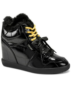 �_�i �L������ �j���[���[�N ���f�B�[�X �V���[�Y �X�j�[�J�[ DKNY Women's High-Top Wedge Sereina Sneakers Black Croco �u���b�N