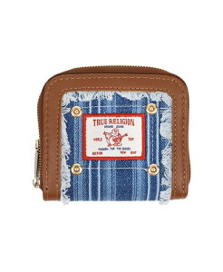 �g�D���[�����W���� ���f�B�[�X �A�N�Z�T���[ ���z True Religion Frayed-Edge Thin-Stripe Zip-Around Wallet Cognac �X�g���C�v