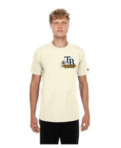 �j���[�G�� �����Y �g�b�v�X T�V���c New Era Men's Natural Tampa Bay Rays Dia de los Muertosugar Skull T-Shirt Natural