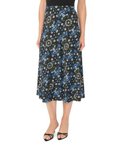 �Z�Z ���f�B�[�X �{�g���X�J�[�g A ���C�� �t�����[�� �~�f�B �t�����[ �n�C�E�G�X�g CeCe Women's Bias High-Waisted A-Line Floral Midi Skirt Rich Black �u���b�N