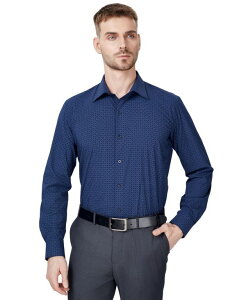 �y���������z �A���t�@�j �����Y �V���c �g�b�v�X Men's Slim-Fit Spread Collar Dress Shirt Navy Combo
