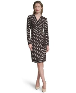 �y���������z �_�i �L������ �j���[���[�N ���f�B�[�X �����s�[�X �g�b�v�X Women's Long-Sleeve Knee Length Dress Chocolate Plum/Ivory