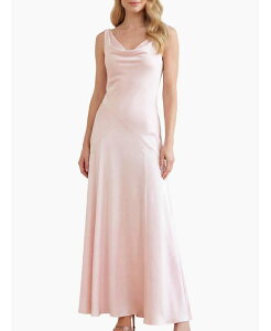 �j�[�h���A���h�X���b�h ���f�B�[�X �g�b�v�X �����s�[�X �T�e�� �m�[�X���[�u Needle & Thread Women's Evangeline Satin Sleeveless Cowl Neck Gown Shell