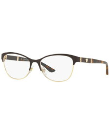 ヴェルサーチ レディース サングラス・アイウェア アクセサリー VE1233Q Women's Irregular Eyeglasses Brown Gold